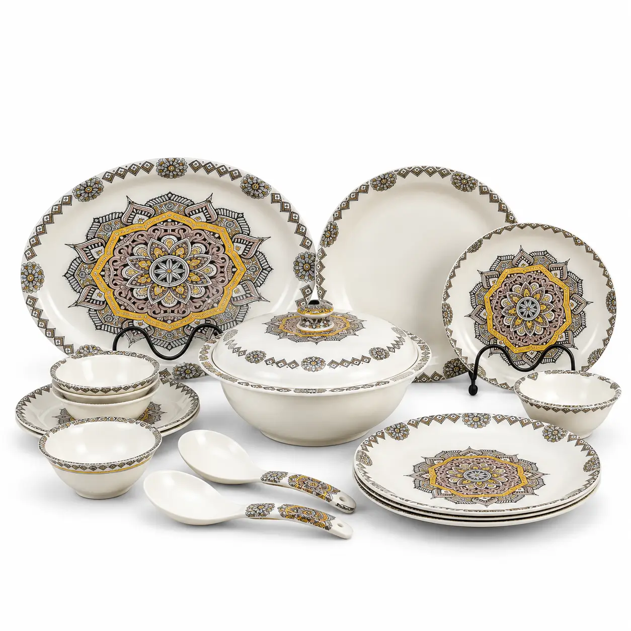 Ornate Mandala Porcelain Dinnerware Set Mandala Royale Dinner Set - Image 1