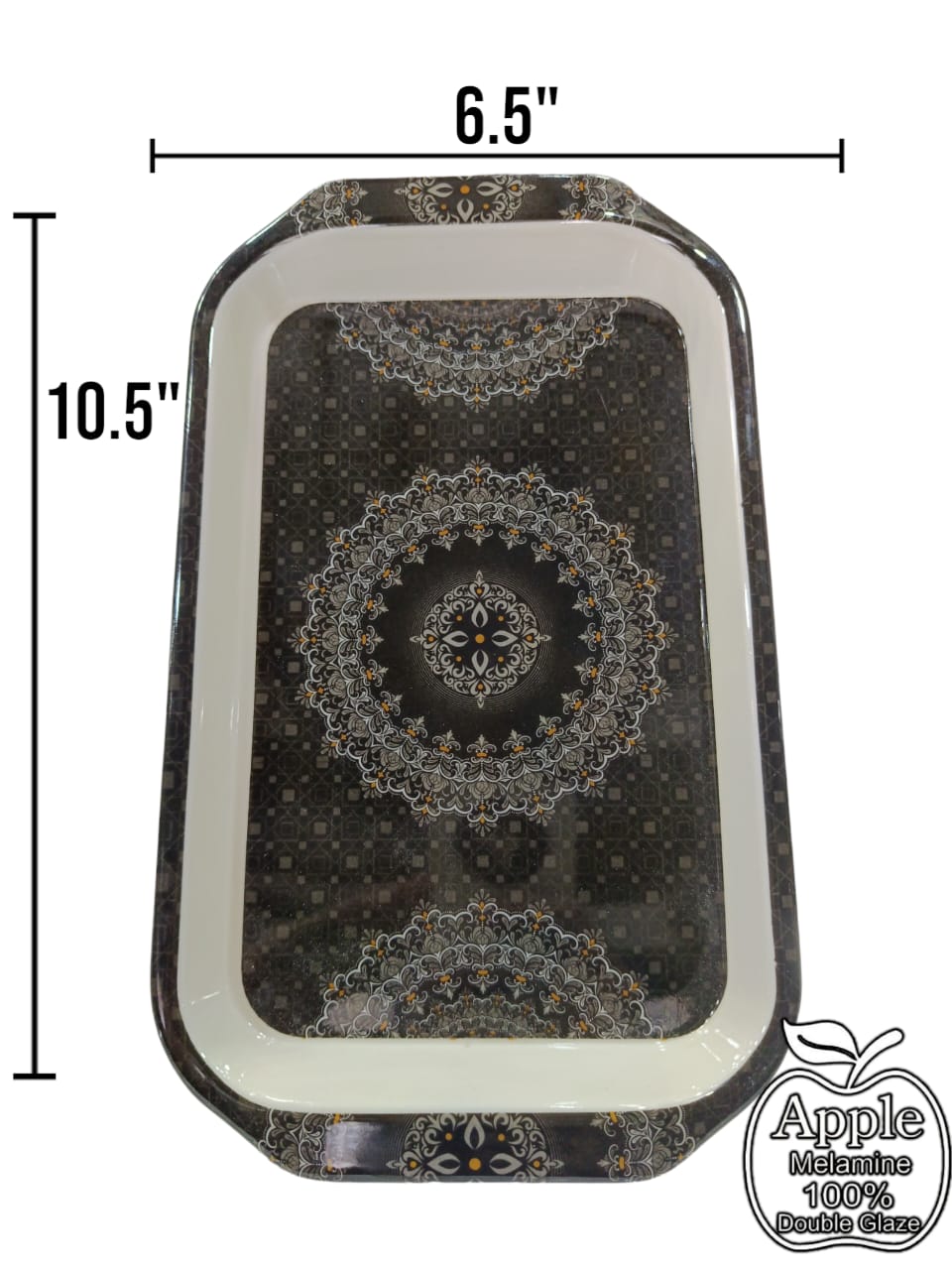 Melamine Trays (Black & Grey Design)