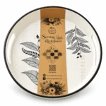ROUND TRAY (BLACK & WHITE LEAF)