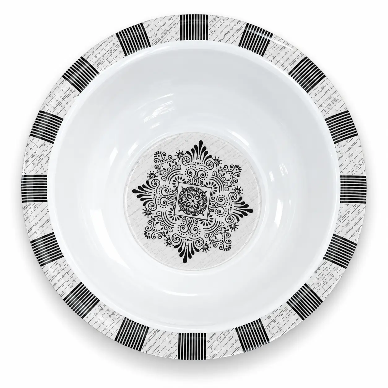 Ink & Ivory Bowl Silver Crest Dinner Set - Image 1